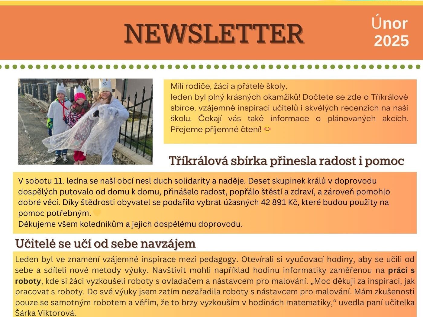 Školní newsletter ÚNOR 2025