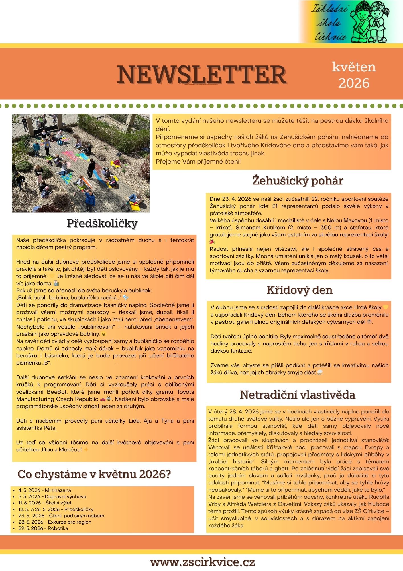 Školní newsletter KVĚTEN 2026