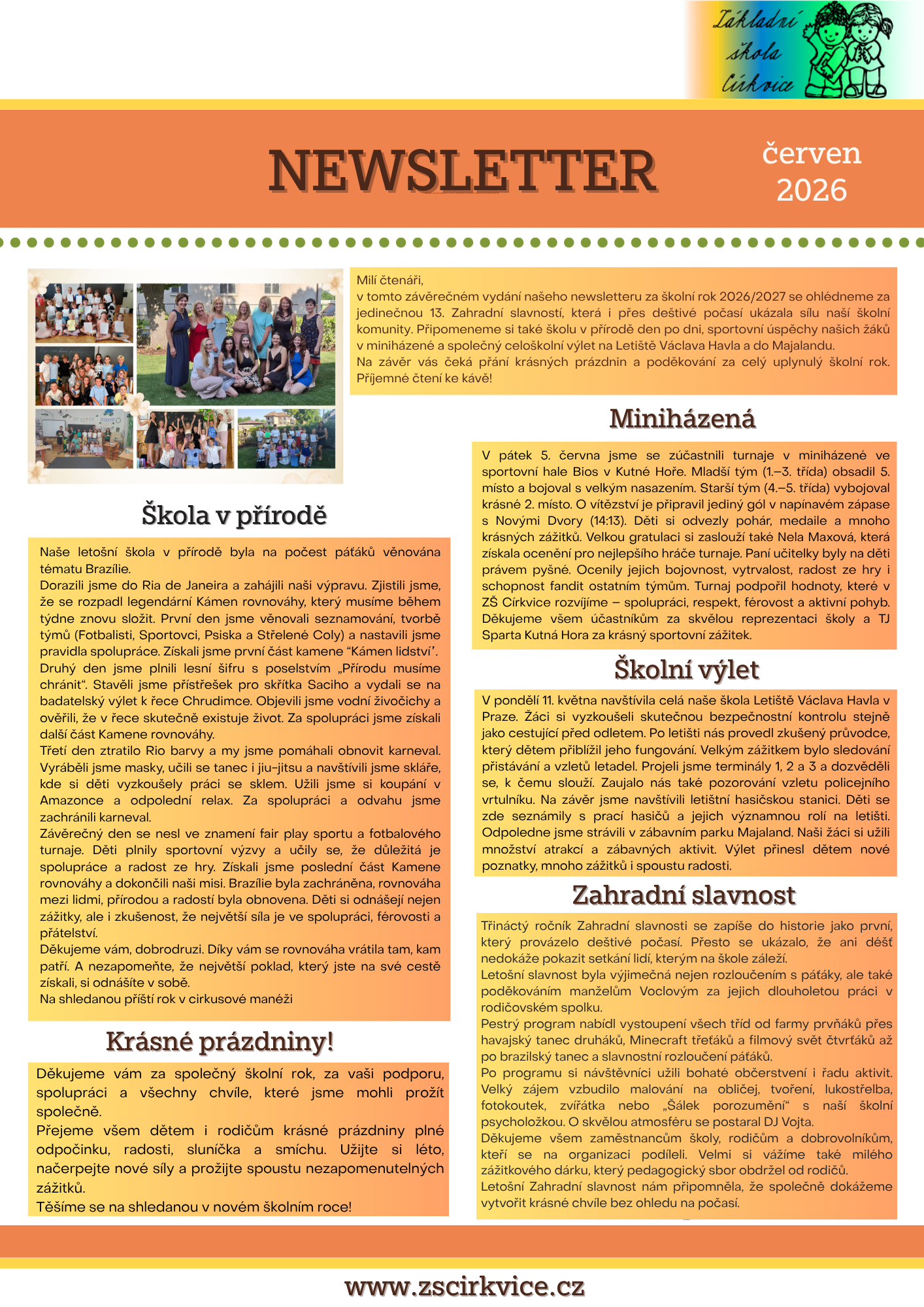 Školní newsletter ČERVEN 2026